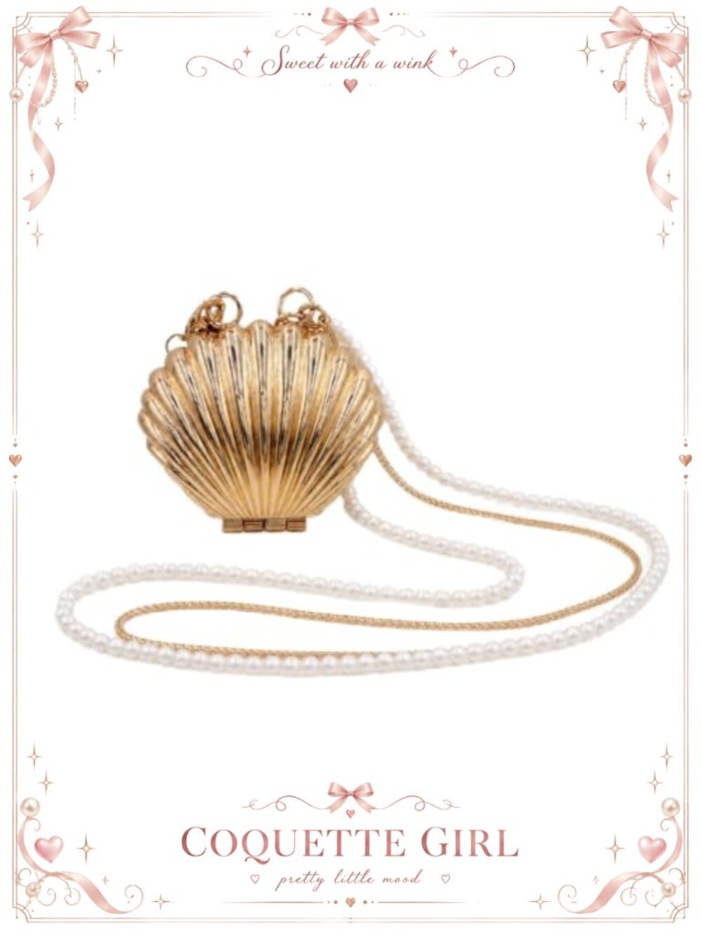 Mini Seashell Crossbody Bag 3D Shell Texture Alloy Clutch Purse